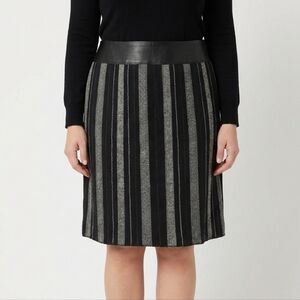 Garnet Hill Stripe Pencil Skirt - Women's Size 16 - 100% Cotton with Silk Lining